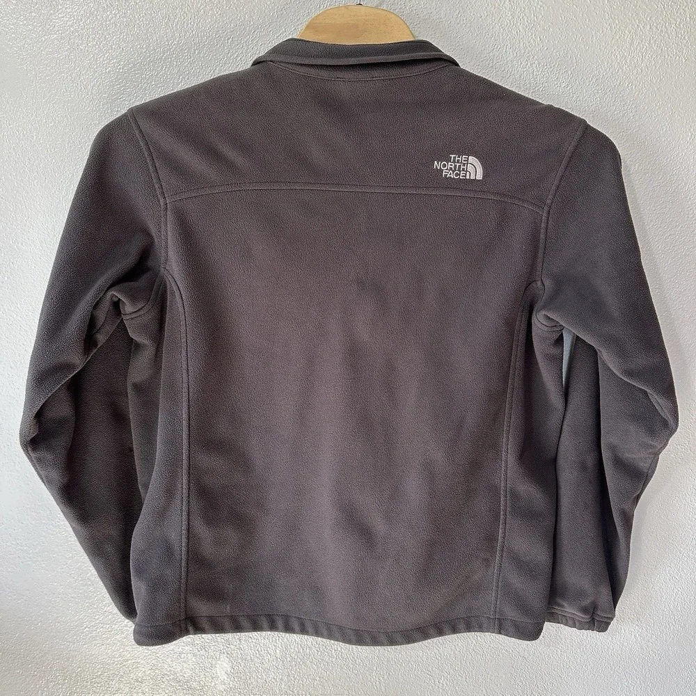 North Face Jacket Men's Size Large‎ Gray Full Zip Fleece Zippered Pockets
